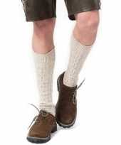 Goedkope tiroler bierfeest lederhose sokken gebroken wit heren en dames