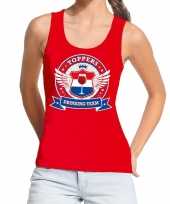 Goedkope toppers drinking team tanktop mouwloos shirt rood dames