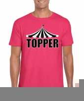 Goedkope toppers pretty pink shirt topper heren