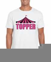 Goedkope toppers pretty pink topper t-shirt wit met roze letters heren