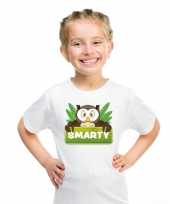 Goedkope uilen dieren t-shirt wit voor kinderen