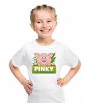 Goedkope varken dieren t-shirt wit voor kinderen