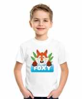 Goedkope vossen dieren t-shirt wit voor kinderen