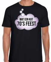 Goedkope wat een kut 70s feest fun tekst-shirt outfit zwart voor heren