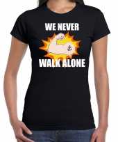 Goedkope we never walk alone t-shirt coronacrisis zwart voor dames
