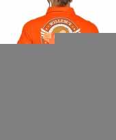 Goedkope willems drinking team polo t-shirt oranje met kroon voor dames