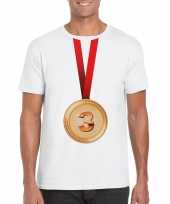 Goedkope winnaar bronzen medaille shirt wit heren