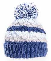 Goedkope wintermuts gebreid met pompon voor baby