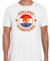 Goedkope wit fan shirt kleren holland kampioen met leeuw ek wk voor heren