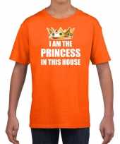 Goedkope woningsdag im the princess in this house t-shirts voor thuisblijvers tijdens koningsdag oranje meisjes kinderen