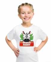 Goedkope zebra dieren t-shirt wit voor kinderen