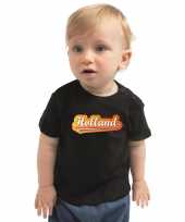 Goedkope zwart fan shirt kleren holland met nederlandse wimpel ek wk voor baby peuters