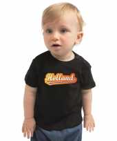Goedkope zwart fan shirt kleren holland met nederlandse wimpel ek wk voor babys