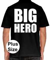 Goedkope zwart plus size big hero polo t shirt voor heren