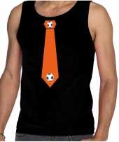Goedkope zwarte fan tanktop mouwloos t-shirt holland oranje voetbal stropdas ek wk voor heren