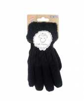 Goedkope zwarte handschoenen gebreid teddy voor jongens meisjes kinderen