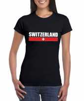 Goedkope zwitserse supporter t shirt zwart voor dames