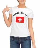 Goedkope zwitserse vlag t shirt voor dames